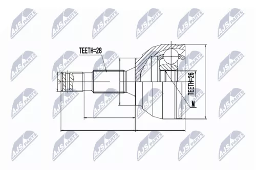 NTY NTY NPZ-CT-021 Front Right Front Left NTY Cv Joint & Boot Kit 