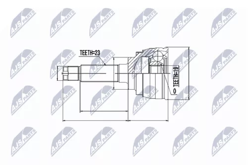 NTY NTY NPZ-DW-003 Outer NTY Cv Joint & Boot Kit 