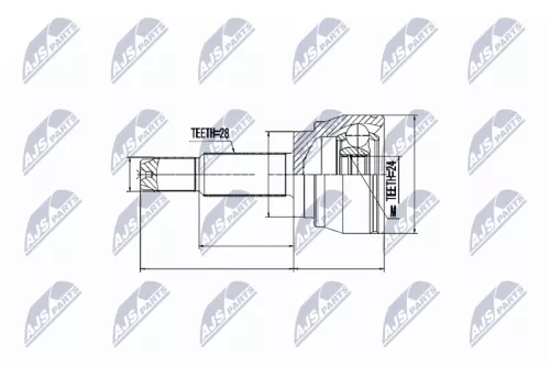 NTY NTY NPZ-DW-025 Outer Front NTY Cv Joint & Boot Kit 