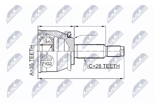 NTY NTY NPZ-DW-026 Front Right Front Left NTY Cv Joint & Boot Kit 