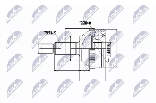 NTY NTY NPZ-FR-008 Front Left Front Right NTY Cv Joint & Boot Kit 