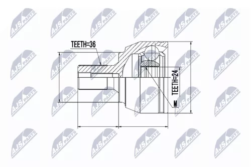 NTY NTY (NPZ-FR-015) Joint Kit, drive shaft 