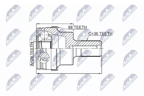 Outer Rear NTY Cv Joint & Boot Kit