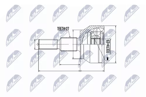 NTY NTY NPZ-FR-049 Front Left NTY Cv Joint & Boot Kit 
