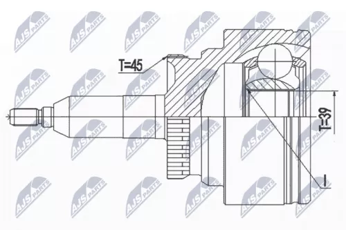 NTY NTY NPZ-FR-055 Front Outer NTY Cv Joint & Boot Kit 