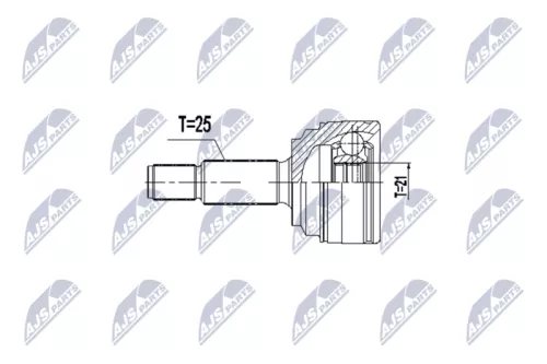 NTY NTY NPZ-FR-059 Front Left Front Right NTY Cv Joint & Boot Kit 