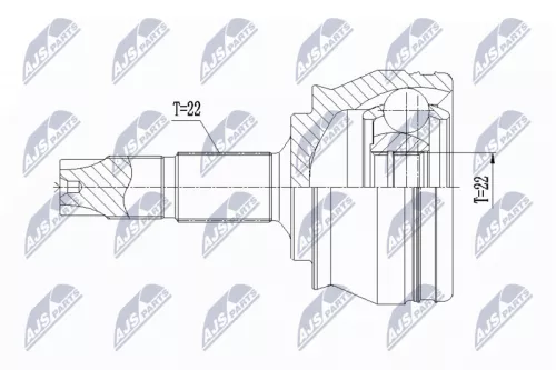 NTY NTY NPZ-FT-001 Outer Front Left Front Right NTY Cv Joint & Boot Kit 