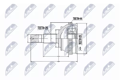 NTY NTY NPZ-FT-017 Outer NTY Cv Joint & Boot Kit 