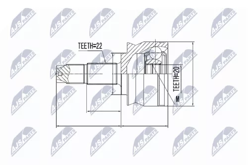 NTY NTY NPZ-FT-036 Front Left Front Right NTY Cv Joint & Boot Kit 