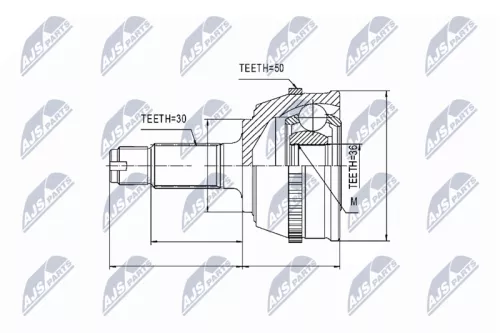 NTY NTY NPZ-HD-018 Outer Front NTY Cv Joint & Boot Kit 