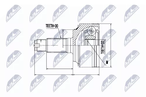 NTY NTY NPZ-HD-058 Front Left Front Right NTY Cv Joint & Boot Kit 
