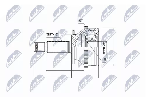 Outer Front NTY Cv Joint & Boot Kit