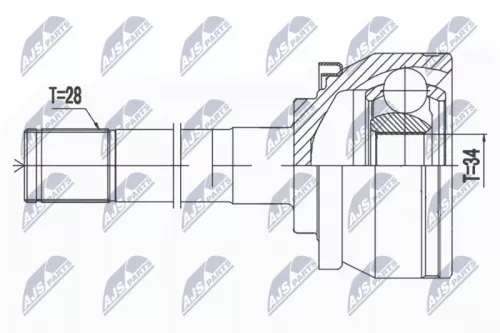 NTY NTY NPZ-HY-511 Front Outer NTY Cv Joint & Boot Kit 