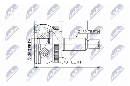 NTY NTY NPZ-HY-546 Front Right Front Left NTY Cv Joint & Boot Kit 