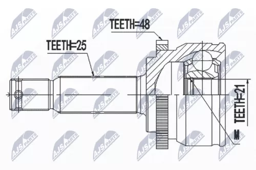 NTY NTY NPZ-HY-555 Front Left Front Right NTY Cv Joint & Boot Kit 