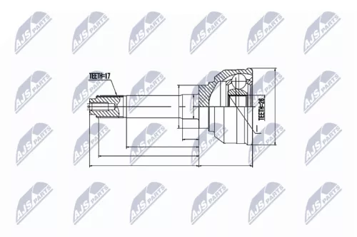 NTY NTY NPZ-IS-002 Front Right Front Left NTY Cv Joint & Boot Kit 