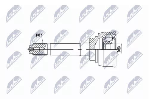 NTY NTY NPZ-IS-009 Front Right Front Left NTY Cv Joint & Boot Kit 