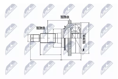 NTY NTY NPZ-KA-310 Outer NTY Cv Joint & Boot Kit 