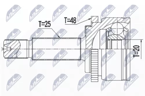NTY NTY NPZ-KA-367 Front Left Front Right NTY Cv Joint & Boot Kit 
