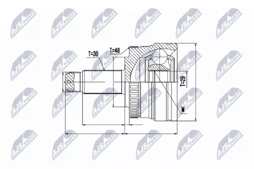 Outer Rear NTY Cv Joint & Boot Kit