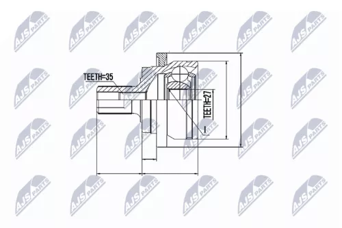 Front Outer NTY Cv Joint & Boot Kit