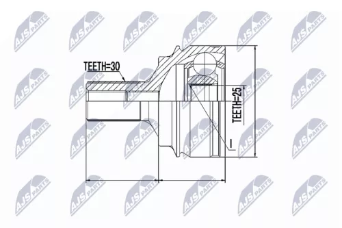 Front Outer NTY Cv Joint & Boot Kit