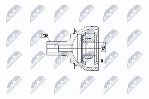 NTY NTY NPZ-ME-023 Front Right Front Left NTY Cv Joint & Boot Kit 