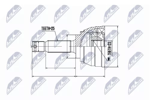 NTY NTY NPZ-MS-002 Outer NTY Cv Joint & Boot Kit 