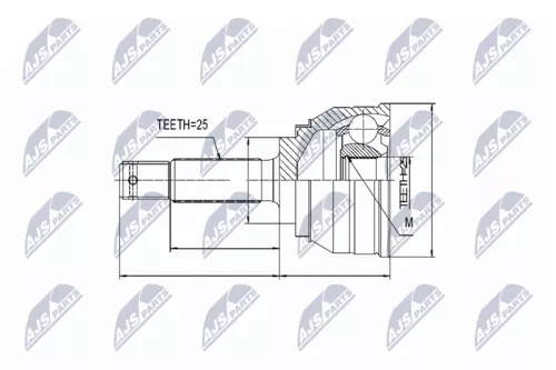 NTY NTY NPZ-MS-003 Outer NTY Cv Joint & Boot Kit 