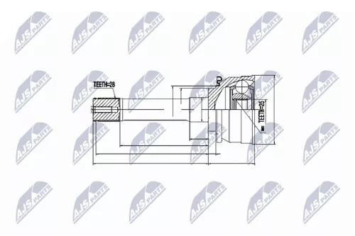 Front Left Front Right Inner NTY Cv Joint & Boot Kit