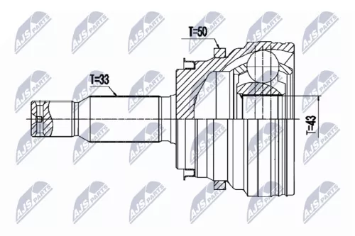 Rear NTY Cv Joint & Boot Kit
