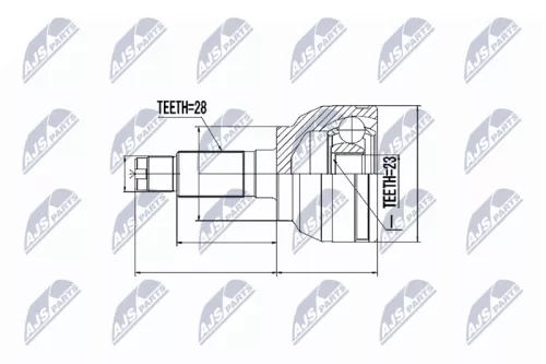 NTY NTY NPZ-MZ-047 Front Right Inner NTY Cv Joint & Boot Kit 