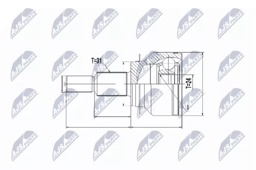 Front Right NTY Cv Joint & Boot Kit