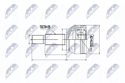Front Outer NTY Cv Joint & Boot Kit
