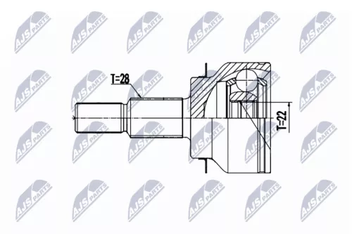 NTY NTY NPZ-MZ-064 Front Left Front Right Outer NTY Cv Joint & Boot Kit 