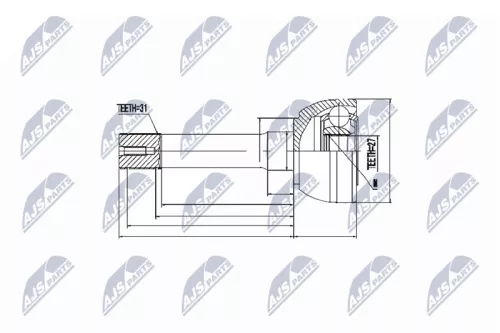 NTY NTY NPZ-NS-011 Outer Front NTY Cv Joint & Boot Kit 