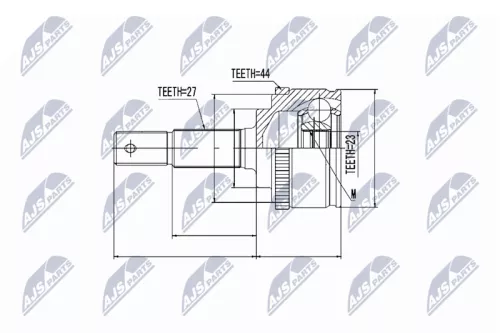 NTY NTY NPZ-NS-059 Outer NTY Cv Joint & Boot Kit 