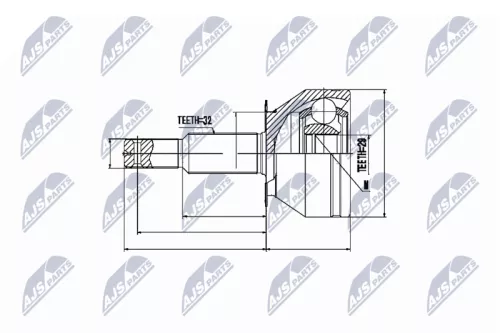 NTY NTY NPZ-NS-063 Rear Left Rear Right NTY Cv Joint & Boot Kit 