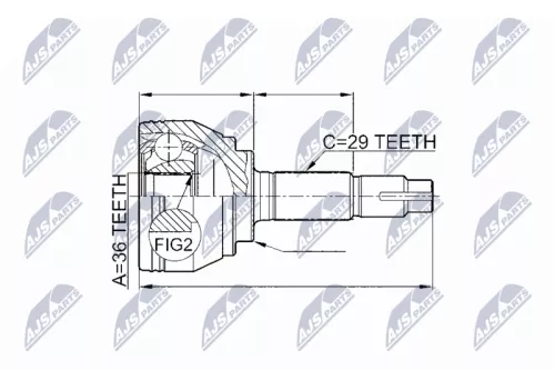 Front Outer NTY Cv Joint & Boot Kit