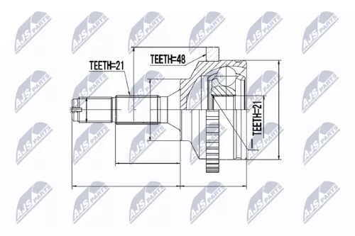 NTY NTY NPZ-PE-017 Front Right Front Left NTY Cv Joint & Boot Kit 