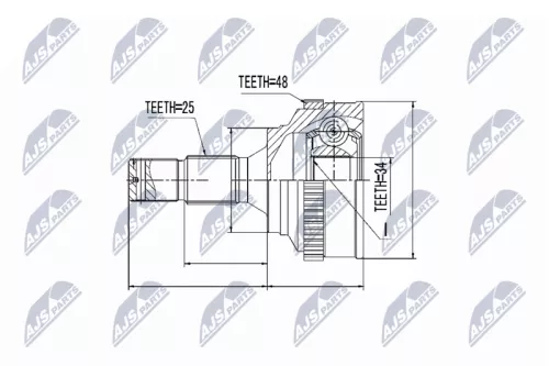 NTY NTY NPZ-PE-018 Outer NTY Cv Joint & Boot Kit 