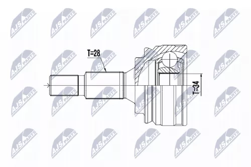 NTY NTY NPZ-PE-031 Outer NTY Cv Joint & Boot Kit 