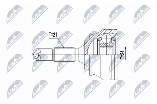 NTY NTY NPZ-PE-032 Front Right Front Left NTY Cv Joint & Boot Kit 