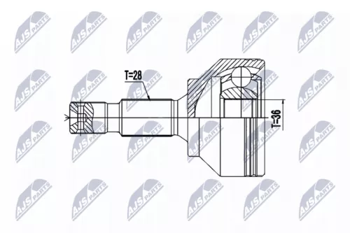 NTY NTY NPZ-PE-033 Front Right Front Left NTY Cv Joint & Boot Kit 