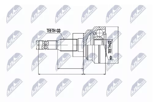 NTY NTY NPZ-PL-010 Outer NTY Cv Joint & Boot Kit 