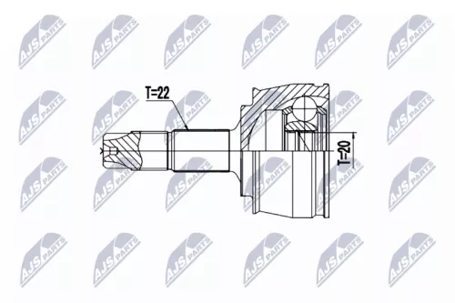 Front Outer NTY Cv Joint & Boot Kit