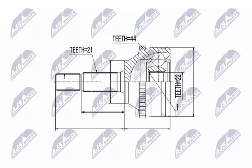 NTY NTY NPZ-RE-010 Outer NTY Cv Joint & Boot Kit 