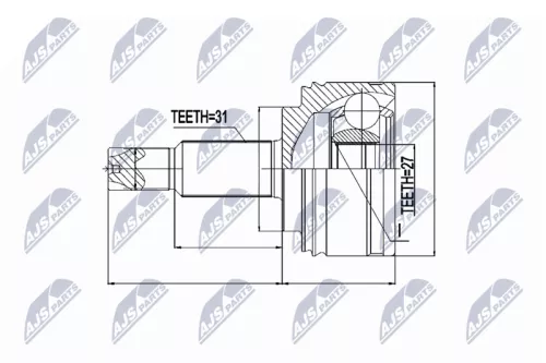 NTY NTY NPZ-RE-041 Front Left Front Right NTY Cv Joint & Boot Kit 