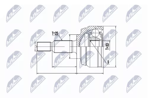 NTY NTY (NPZ-RE-044) Front Left Front Right NTY Cv Joint & Boot Kit 