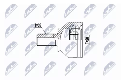 NTY NTY NPZ-RE-066 Rear Outer NTY Cv Joint & Boot Kit 